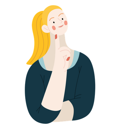 Woman thinking  イラスト