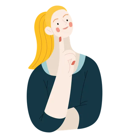 Woman thinking  イラスト