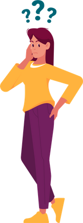 Woman Thinking  イラスト