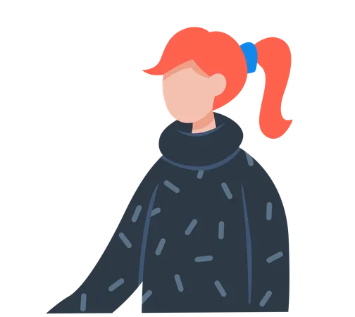 Woman wearing winter clothes  Illustration
