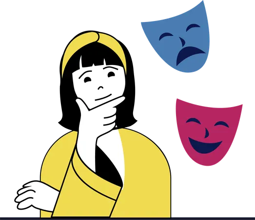 Woman with Personality disorder  Illustration